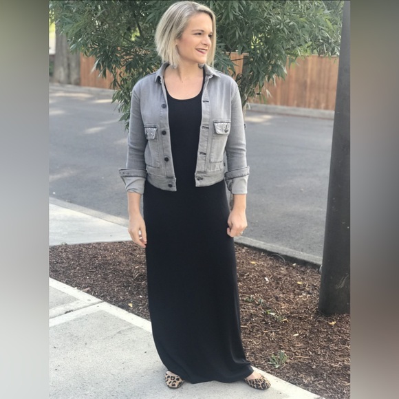 Lularoe Black Denim Leopard Print Stretch Jean Jacket XL - Picture 12 of 16